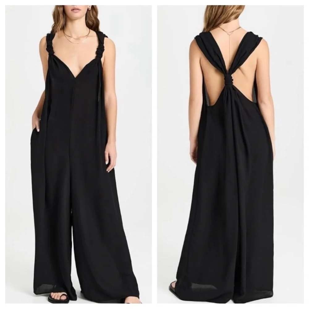 Good American Sexy Twist Romper jumpsuit Size 0-4 NWT Black